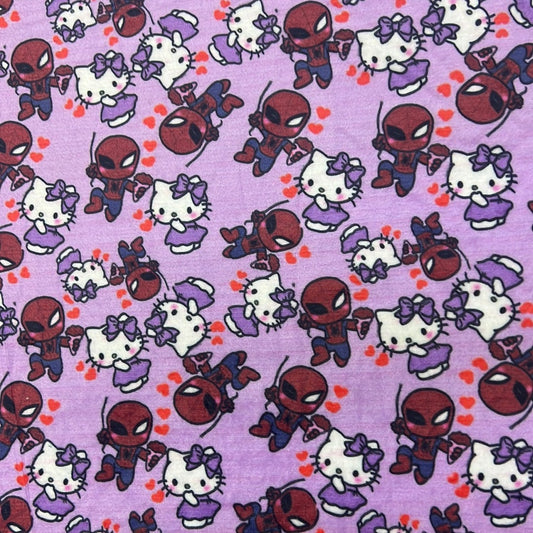 Plush hello Kitty Spider-Man purple throw