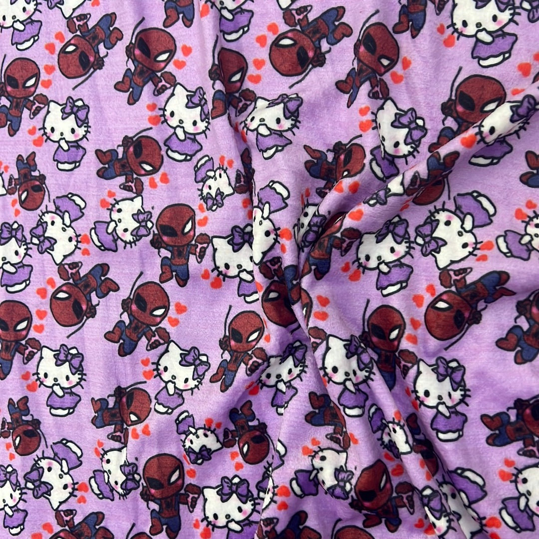 Plush hello Kitty Spider-Man purple throw