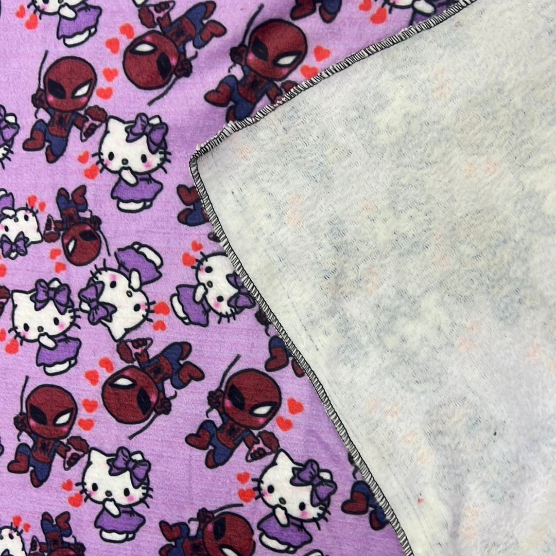 Plush hello Kitty Spider-Man purple throw